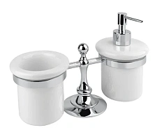 Стакан для ванной и дозатор для мыла Cezares Olimp хром, фурнитура металл