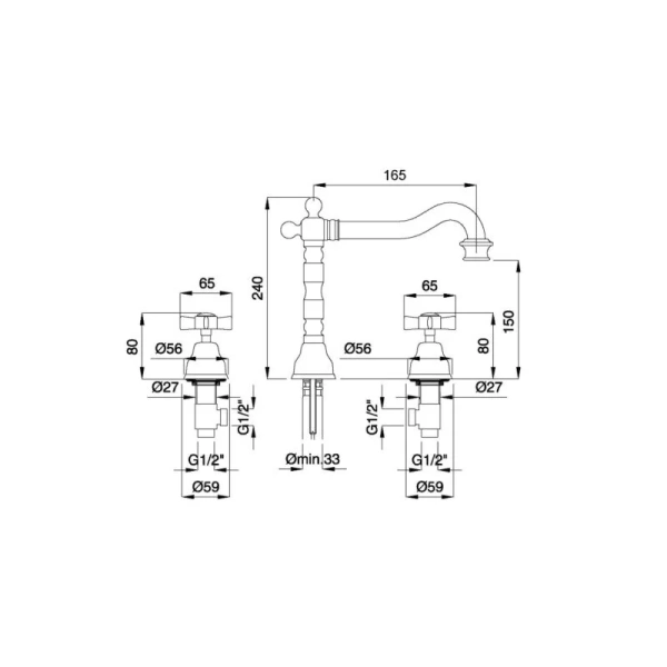 Смеситель для раковины Migliore Princeton хром 19362 (детальная фотография), для раковины