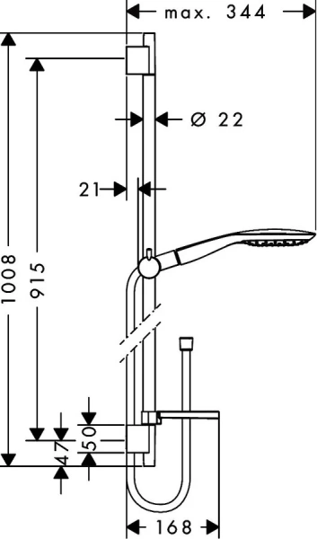 Душевой гарнитур Hansgrohe Raindance Select 27857400 хром-белый (детальная фотография), другие index_1