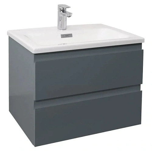 Тумба под раковину подвесная Jacob Delafon Madeleine 60 см серый матовый лак - фото 9