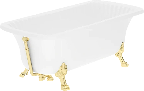 Ванна из искусственного камня Migliore Olivia 174х80 см фурнитура золото - фото 1