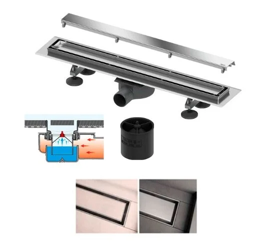 Душевой лоток Tece TECElinus 60 см хром матовый 15103069 (детальная фотография), для монтажа в пол