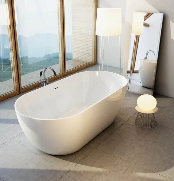 Ванна акриловая Ravak Freedom O XC00100044, 169 x 80 см, отдельностоящая, белая, слив-перелив белый (детальная фотография), отдельностоящие