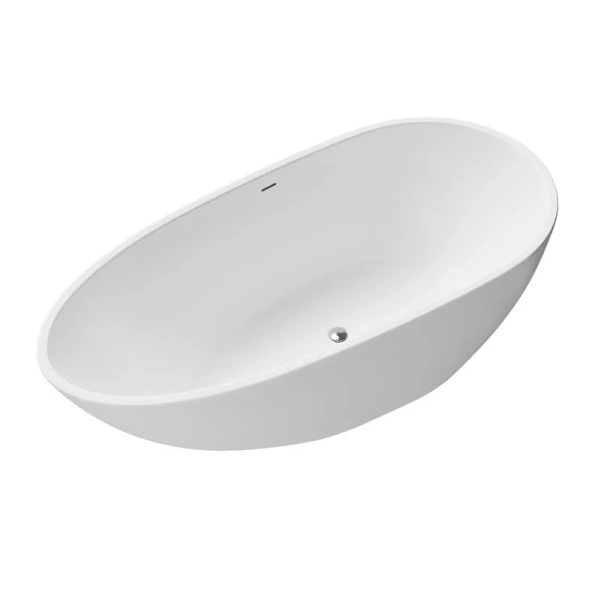 Ванна акриловая Grossman Fly, 160 x 80 см, отдельностоящая, белая матовая, GR-1103M (детальная фотография), овальные