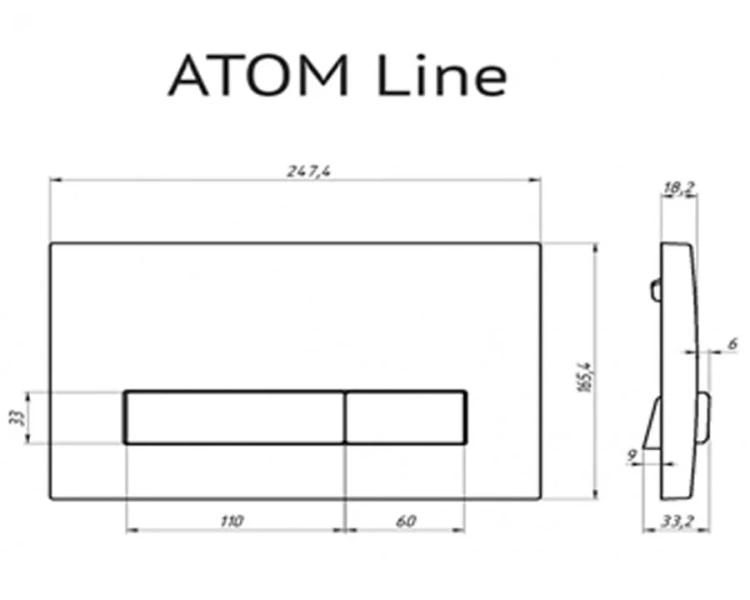 Клавиша смыва Berges Atom Line белая/хром глянец 049232 (детальная фотография), в наличии