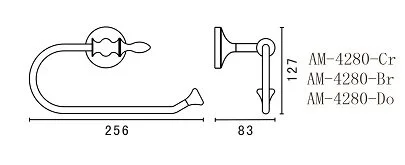 Полотенцедержатель Art&Max Bohemia AM-E-4280 настенный (детальная фотография), классические, ретро