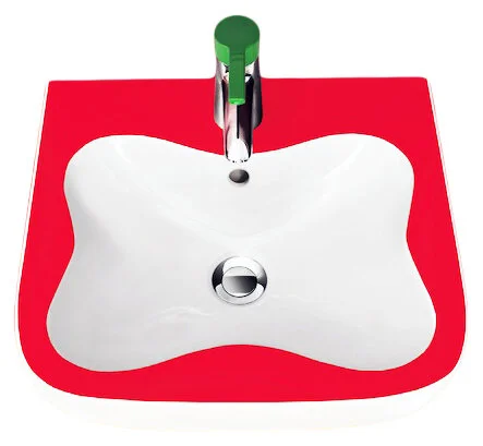 Раковина Laufen Florakids 45 см бело-красная 8.1503.1.062.104.1 (детальная фотография)