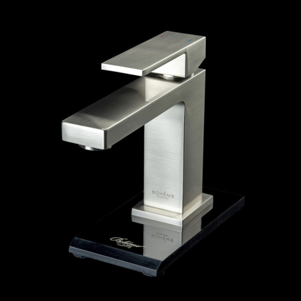 Смеситель для раковины Boheme Qubic никель 471-NB (детальная фотография), для раковины