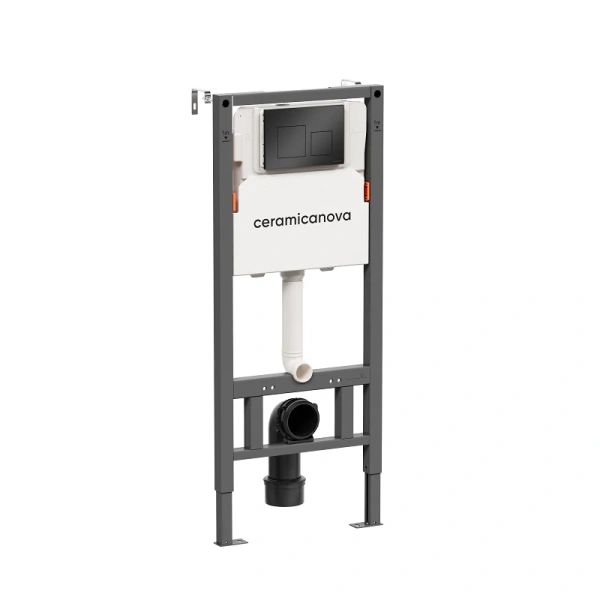 Инсталляция для унитаза Ceramica Nova Balance с черной клавишей CN121002MB (детальная фотография), в наличии
