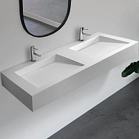 Раковина Abber Stein 120 см белая матовая