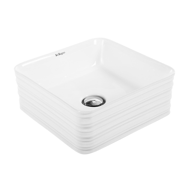 Раковина накладная BelBagno 40 см керамическая, белая BB1421 (детальная фотография)