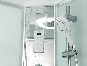 Душевая кабина Timo Comfort 80x80 см стекло матовое T-8880F (детальная фотография), угловые, с гидромассажем, c тропическим душем, с вентиляцией, с крышей, с сиденьем, с радио, маленькие