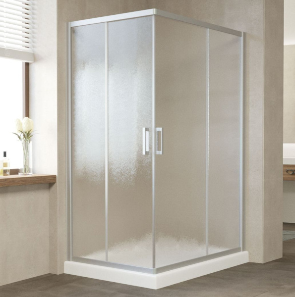 Душевой уголок профиль матовый хром стекло шиншилла Vegas-glass ZA-F NOVO 120*90 07 02 (детальная фотография)