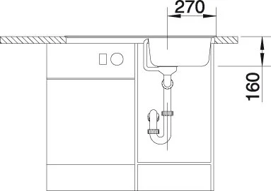 Мойка для кухни Blanco Tipo 45 S 86 см с крылом 511942 (детальная фотография), прямоугольной формы