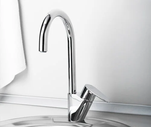 Смеситель для кухни WasserKRAFT Leine хром 3507 (детальная фотография), высокие, из латуни, недорогие, округлая форма