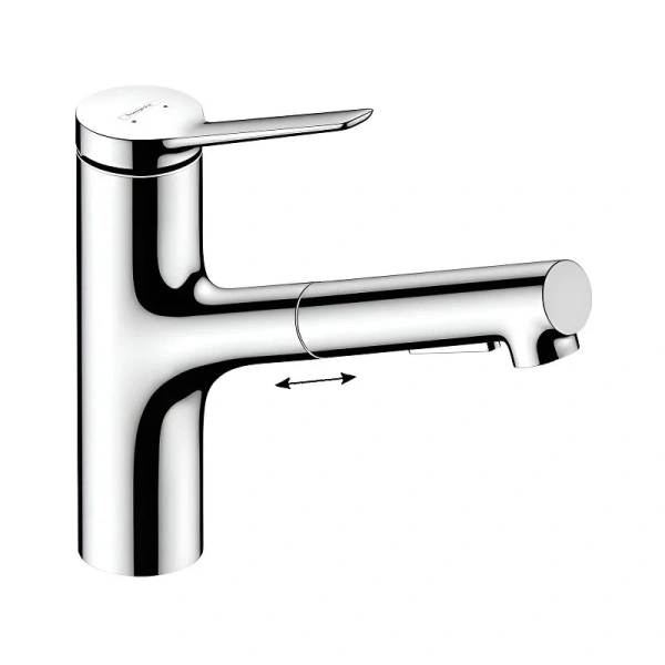 Смеситель для кухни Hansgrohe Zesis M33 74800 с выдвижным изливом (детальная фотография)