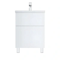Тумба под раковину напольная два ящика  AM.PM Gem, белый глянец
