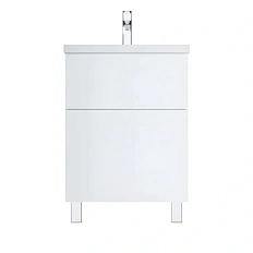 Тумба под раковину напольная два ящика  AM.PM Gem, белый глянец