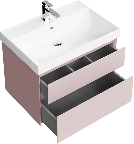 Тумба под раковину подвесная Kerama Marazzi Cubo 70 см мальва CUB.70.2\MAL (детальная фотография), моноблок