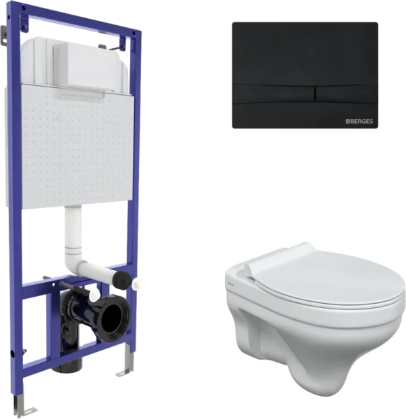 Унитаз с инсталляцией BERGES кнопка F5 042440 (детальная фотография)