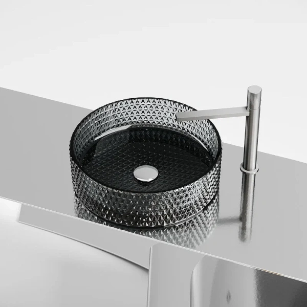 Раковина Ceramica Nova Cristal 36 см черная CN6060 (детальная фотография), стеклянные