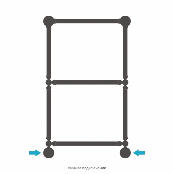 Полотенцесушитель водяной Сунержа Ренессанс 50х86 см шампань 020-0281-8650 (детальная фотография), лесенка, вертикальные