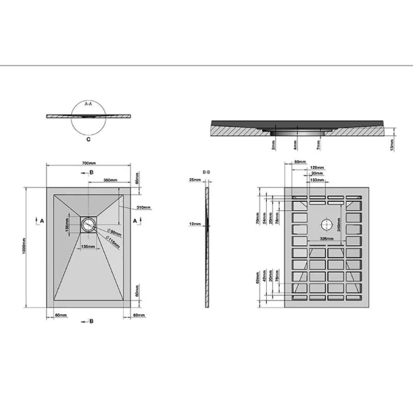 Душевой поддон Grossman Strong 70100Q 100x70 см прямоугольный (детальная фотография), недорогие