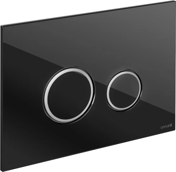 Клавиша смыва Cersanit Twins черная 64117 (детальная фотография), слив эконом-стандарт с двумя клавишами