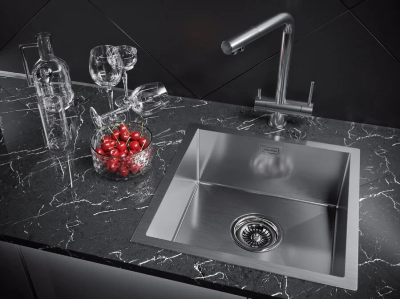 Мойка для кухни Paulmark Aller PM904444 44 см квадратная (детальная фотография), квадратная