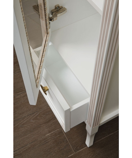 Шкаф-пенал для ванной, цвет белый с патиной матовый, фурнитура бронза, петли слева, La Beaute Vivien CVI.Sx.LBP.BR (детальная фотография) index_1