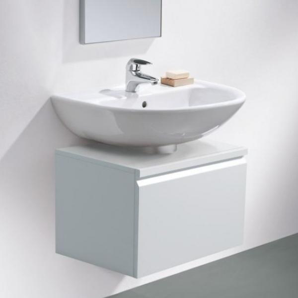 Раковина Laufen Pro 60 см с 1 отверстием для смесителя 8.1095.2.000.104.1 (детальная фотография), полукруглая, тюльпан