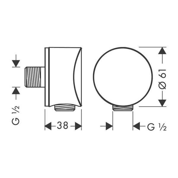 Шланговое подсоединение Hansgrohe FixFit шлифованная бронза 26453140 (детальная фотография), в наличии