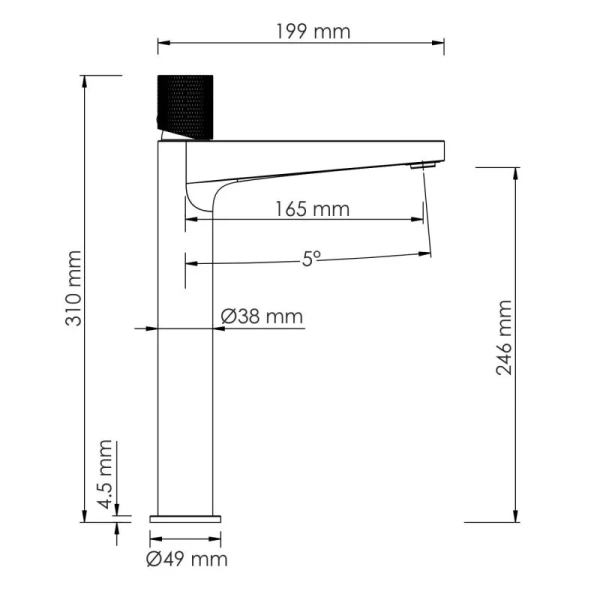 Смеситель для раковины WasserKRAFT Paar розовое золото 8803H (детальная фотография), для раковины