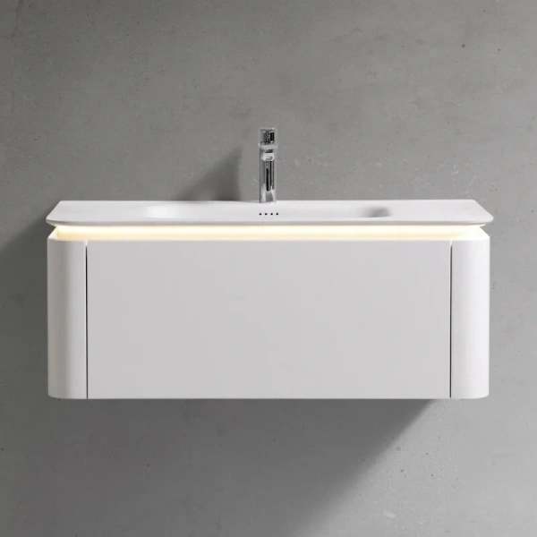 Тумба с раковиной подвесная Black&White Universe 100 см Milk white 9251000 (детальная фотография)