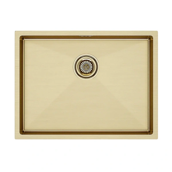 Мойка для кухни Paulmark Next 58 см брашированное золото PM215844-BG (детальная фотография)