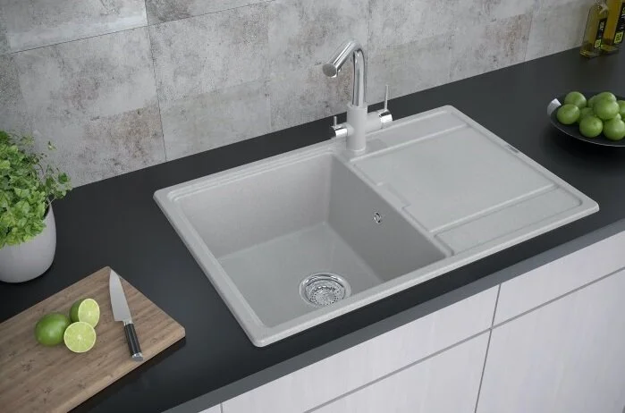 Мойка для кухни Paulmark Flugen PM217850 78 см с крылом (детальная фотография), прямоугольной формы