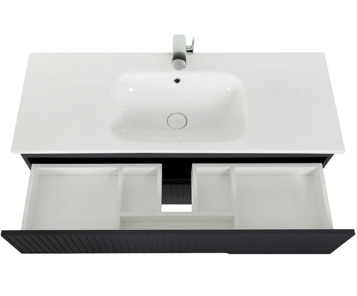 Тумба с раковиной подвесная Cezares Duet DUET-1200-2C-SO 120 см с ящиками (детальная фотография), подвесная, пристенная