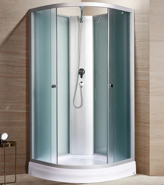 Душевая кабина River Nara Light 90х90 см без крыши NARA LIGHT Б/K 90/15 MT (детальная фотография), полукруглые, четверть круга