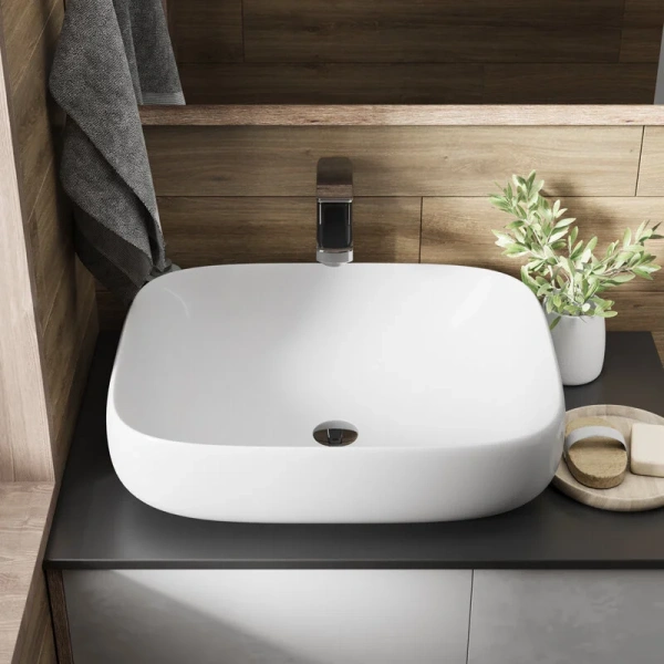 Раковина Grossman Falcon 56 см белая GR-3054 (детальная фотография), накладные (на столешницу)