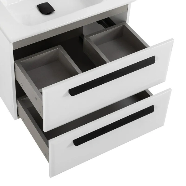 Тумба под раковину подвесная Cezares Eco 70 см Bianco Lucido ECO-CER-N-700-2C-SO-BL (детальная фотография), 70 см