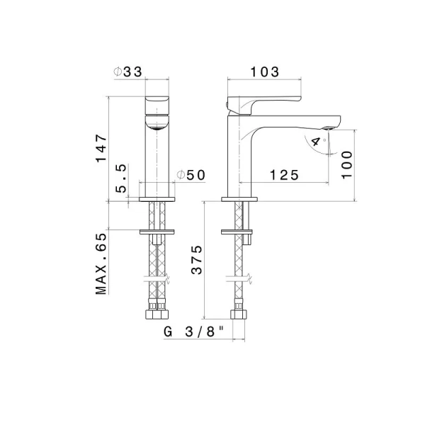 Смеситель для раковины Kerama Marazzi Ole черный матовый 69412KM.01.093 (детальная фотография), для раковины