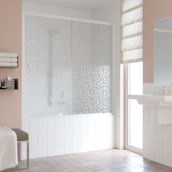 Душевая шторка на ванную профиль черный матовый стекло фея Vegas-glass ZV NOVO 170 02М R03 (детальная фотография)