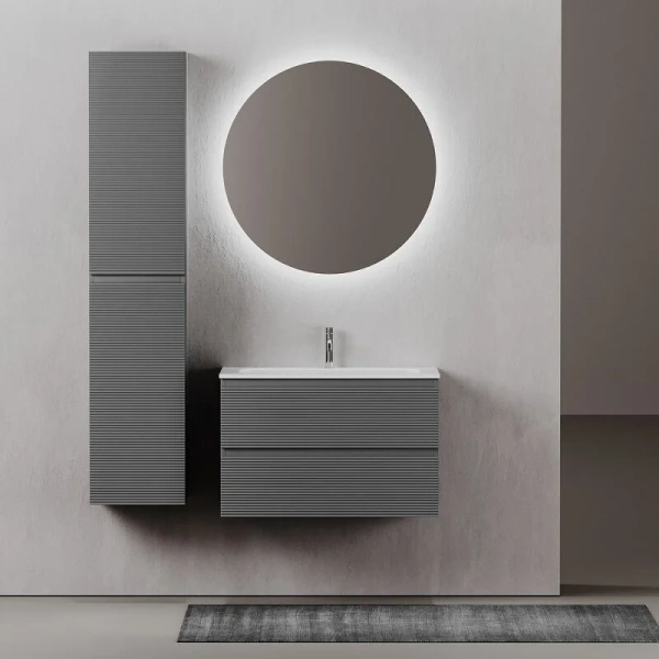 Тумба под раковину подвесная Sancos Folk 80 см ergraut soft FL80ES (детальная фотография), современная, hi-tech