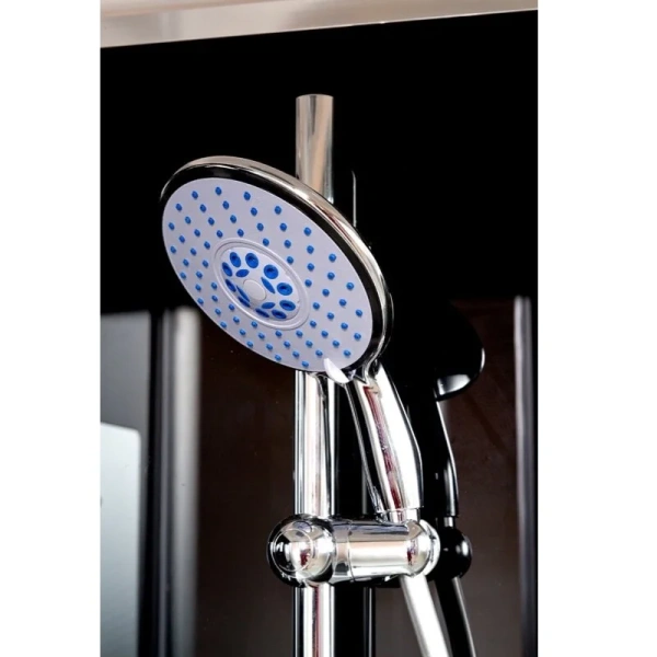 Душевая кабина Deto B 100х100 см без крыши B10BLACK (детальная фотография), стеклянные, рифленые