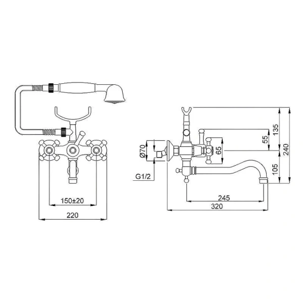 Схема (детальная фотография), для ванны