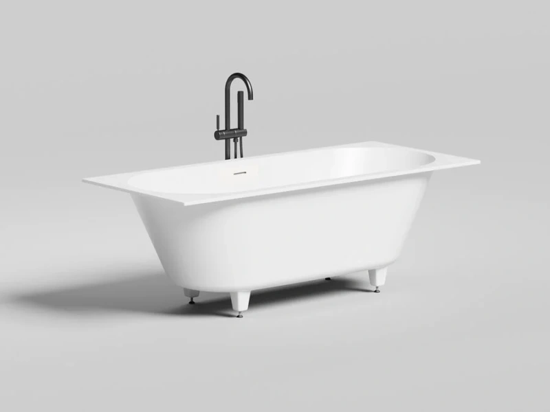 Ванна из искусственного камня Salini Ornella Axis Kit 180x80 см S-Stone (Solix) матовый 103521M (детальная фотография), современныe, hi-tech