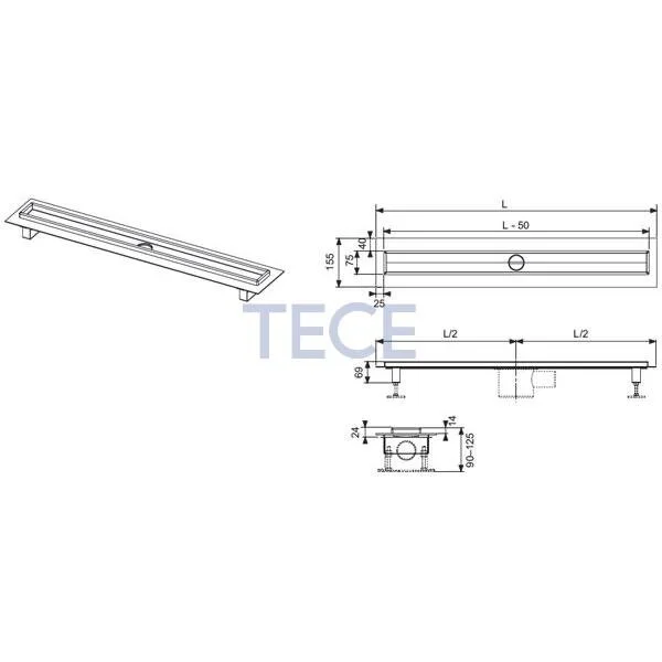 Решётка для слива из нержавеющей стали, 80 см, цвет хром, Tece TECEdrainline drops 600840 (детальная фотография), в наличии index_1