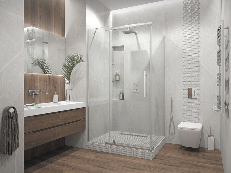 Душевой уголок прямоугольный стекло прозрачное Erlit Comfort ER10112H-C1 (детальная фотография), современные, hi-tech