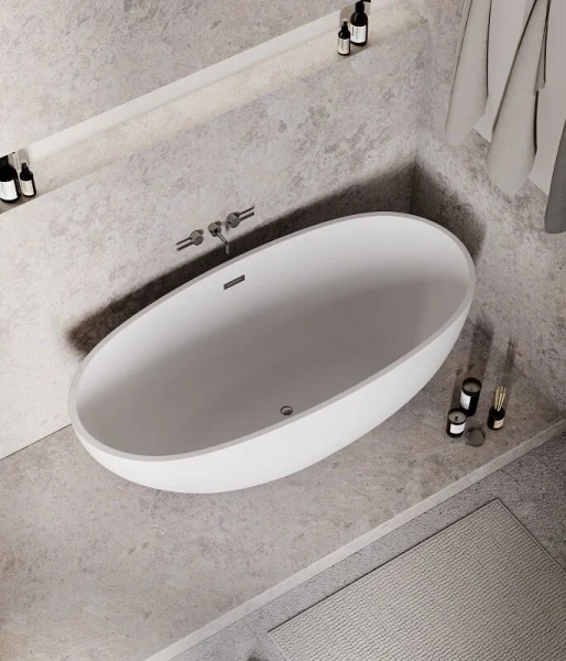 Ванна акриловая Grossman Fly, GR-1104M, 170 x 75 см, отдельностоящая, белая матовая (детальная фотография), отдельностоящие