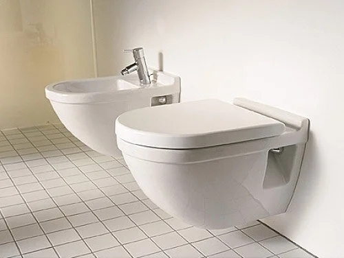 Унитаз подвесной Duravit Starck 3 белый 2201090000 (детальная фотография), с горизонтальным, прямым выпуском, с прямым выпуском